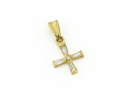 CF00287 - Pendente Croce in Oro Giallo e Diamanti