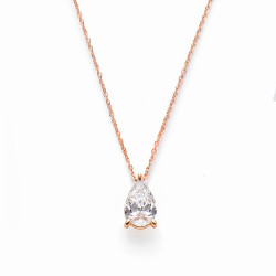CF02816 - Collana Oro Rosa 18Kt con Diamante Etico 1.50 Ct
