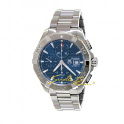 Tag Heuer Aquaracer chronograph è un orologio da sub professionale. Animato dal movimento calibre 16 con datario a ore 3, cassa in acciaio da 43mm, fondello e bracciale in acciaio con chiusura deployante.